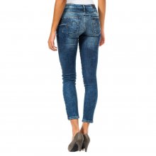 Long jean pants with narrow cut hems 10DB50282 woman