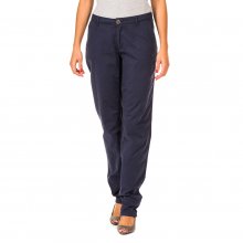 Long straight-cut trousers with hems 31696000 woman