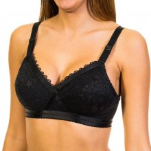 Women's wireless bra with cups and lace fabric P001Z
