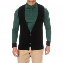 Men's V-neck vest with button closure BEH0224
