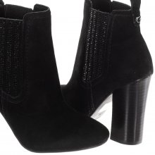 Suede effect leather heeled ankle boots FLLUN3SUE10 woman