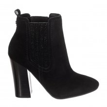 Suede effect leather heeled ankle boots FLLUN3SUE10 woman