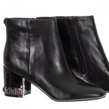 Heeled ankle boots with side zipper closure FLBIC3LEA09 woman