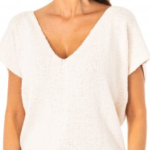 Women's short sleeve V-neck sweater LWS007
