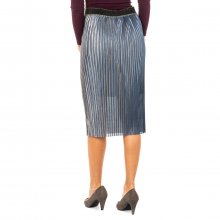 Straight cut skirt with shiny and horizontal effect KWKG01 woman