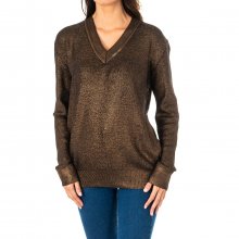 Women's long sleeve V-neck sweater KWS005
