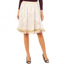 Women's high elastic waist skirt with chiffon lining JWKG01