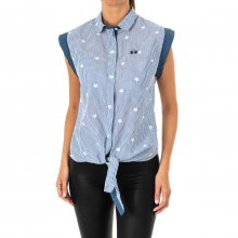 Sleeveless shirt with lapel collar LWC303 women