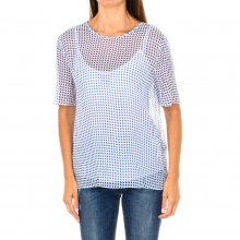 Women's short sleeve round neck blouse A5009-QG