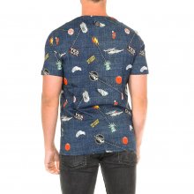 Men's short-sleeved round neck T-shirt JFTD01-RIPPED-MULTICOLOR