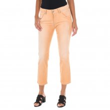 Long pants with worn effect and elastic fabric 70DBF0636-G194 woman