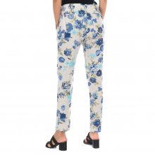 Pantalón de lino largo diseño floral 10DBF0413-L034 mujer