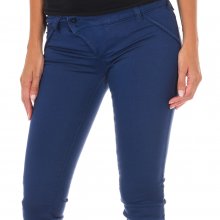 Long denim pants made of elastic fabric 10DBF0312-G291 woman