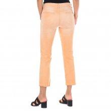 Long pants with worn effect and elastic fabric 70DBF0636-G194 woman