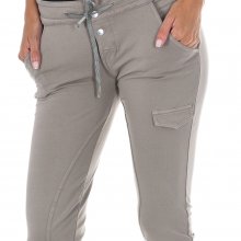Pantalon Largo con bajos ajustables con cremallera 10DBF0059-J100 mujer