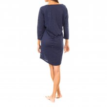 Long-sleeved nightgown with boat neck 1487903526 woman