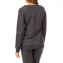 Women's long-sleeved boat neck sweatshirt 1487904709