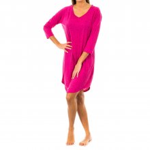 Long-sleeved nightgown with boat neck 1487903526 woman