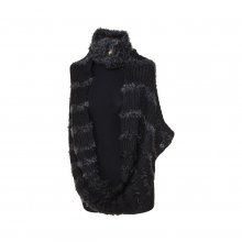 Knitted collar and Infinity fur with high collar and button detail 67800 woman