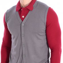 V-neck knitted vest 1P94U6249 man