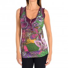 Women's round neck sleeveless blouse 21T2595
