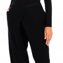 Long flared trousers with wide cut 1NP17T1M017 woman