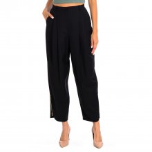 Long flared pants with straight hem 1NP38T12001 woman