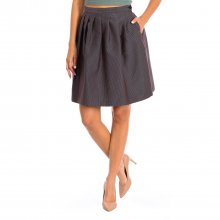 Skirt with fold and decorative pleat 6Z2N662N59Z woman