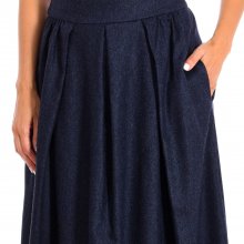 Long skirt with pleats and lined 1NN21T1M009 woman
