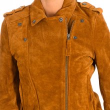 Women's short long sleeve leather jacket 9066