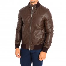 Leather jacket with stand-up collar RML001-LT103 man