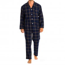 Pijama manga larga cuello solapa KL30176 hombre