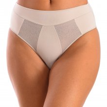 Women's panties with embroidered fabric on tulle BR3076