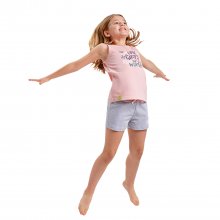 Girl's pajamas with straps and round neck DH1301
