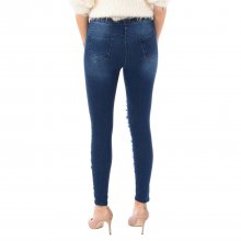 Women's long denim pants style legging made of elastic fabric D2001
