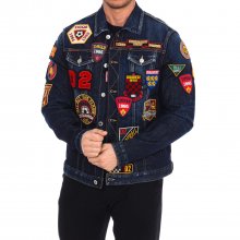 Denim jacket with patches S74AM1079-S30664 man