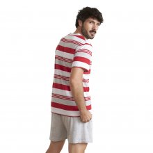Men's short-sleeved V-neck pajamas JJBEH5400