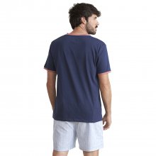 Men's short-sleeved V-neck pajamas JJBEH5801