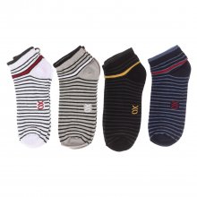 Pack of 4 men's ankle socks, men's short socks, cotton, printed.