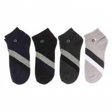 Pack of 4 men's ankle socks, men's short socks, cotton, printed.