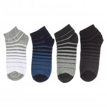 Pack of 4 men's ankle socks, men's short socks, cotton, printed.